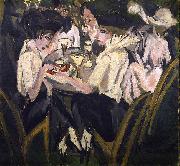 Ernst Ludwig Kirchner Im CafEgarten oil painting reproduction